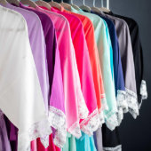 Cotton Bridal Robes With White Lace Trim - Title (Front)