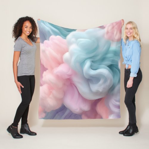 Cotton Candy Abstract Fleece Blanket