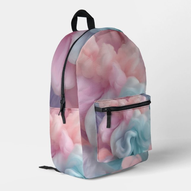 Cotton Candy Abstract Printed Backpack (Back Corner Left)