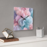 Cotton Candy Abstract Square Wall Clock