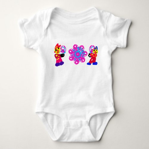 Cotton candy and clowns  baby bodysuit