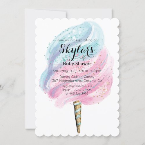Cotton Candy Baby Shower Invitation
