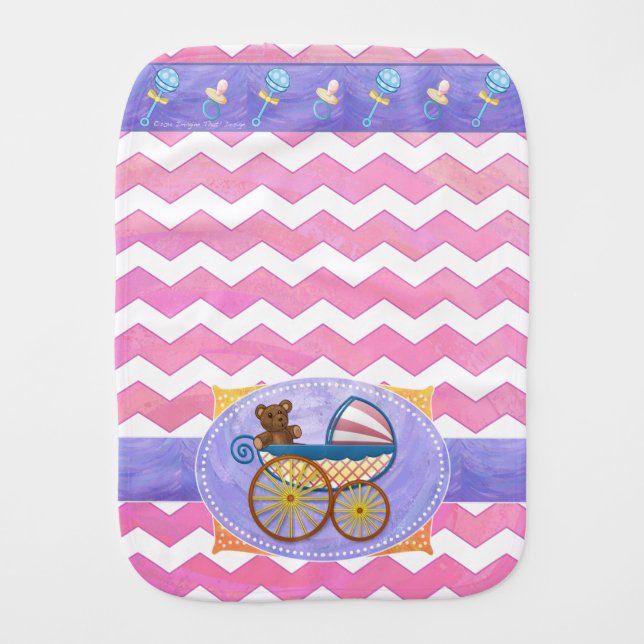 Cotton Candy Baby Stuff Burp Cloth (Front)