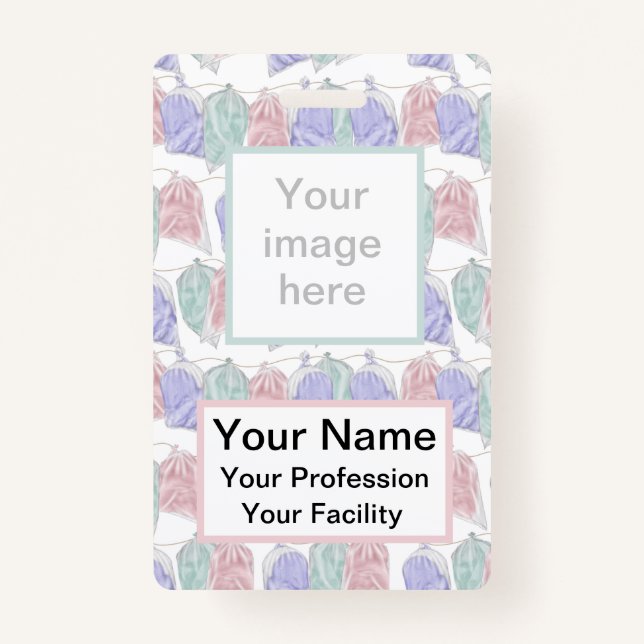 Cotton Candy Bags on String Badge (Front)