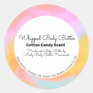 Cotton Candy Body Spa or Bath Branding Packaging Classic Round Sticker