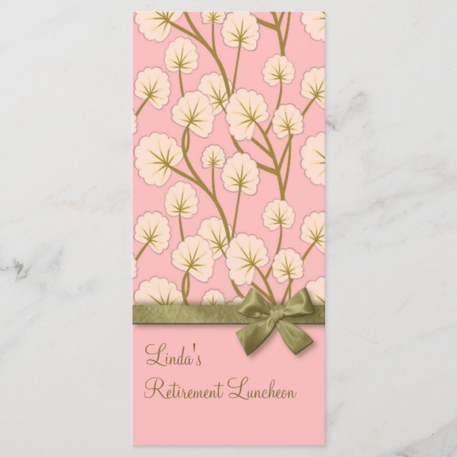 Cotton Candy Bouquet Retirement Party Program (Front)