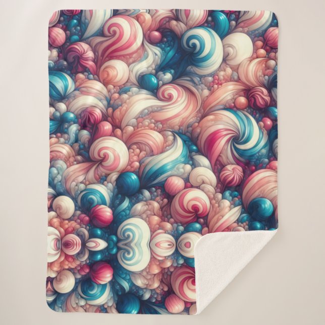 Cotton Candy Bubblegum Sherpa Blanket (Front)