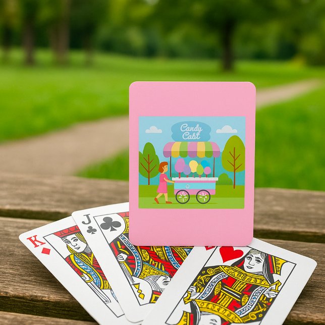Cotton Candy Cart in Park Sweet Summer Treat Poker Cards (Creator Uploaded)