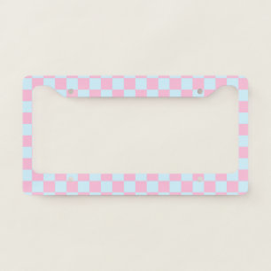 Cotton Candy Checkerboard License Plate Frame