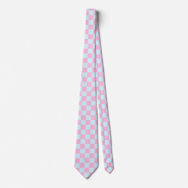 Cotton Candy Checkerboard Neck Tie (Front)