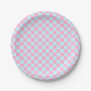 Cotton Candy Checkerboard Paper Plates
