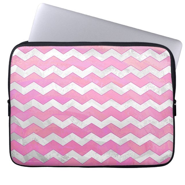 Cotton Candy Chevon Pattern Laptop Sleeve (Front)