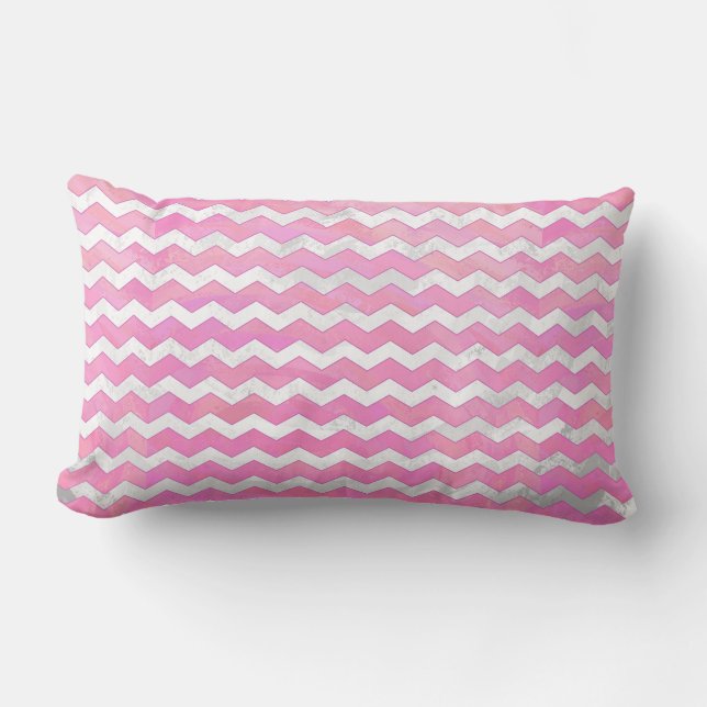 Cotton Candy Chevon Pattern Lumbar Pillow (Front)