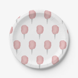 Cotton Candy Circus Carnival Pink Party Paper Plates