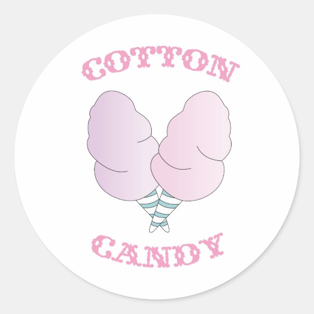 Cotton Candy Classic Round Sticker (Front)