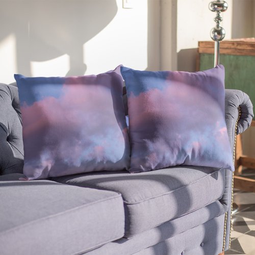 Cotton Candy Clouds at Sunset Throw Pillow