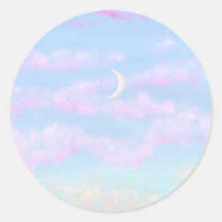 Cotton Candy Clouds Evening Magnet Classic Round Sticker