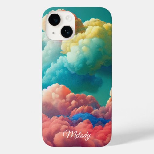 Cotton Candy Clouds Personalized Case_Mate iPhone 14 Case
