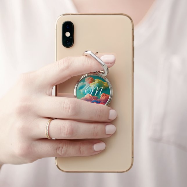 Cotton Candy Clouds Personalized  Phone Ring Stand (In Situ)
