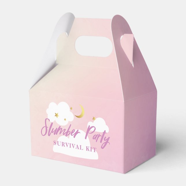 Cotton Candy Clouds Slumber Party Favor Box (Front Side)