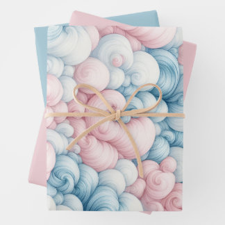 Cotton Candy Clouds Wrapping Paper Sheets