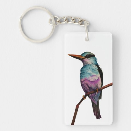 Cotton Candy Color Bird Painting Keychain