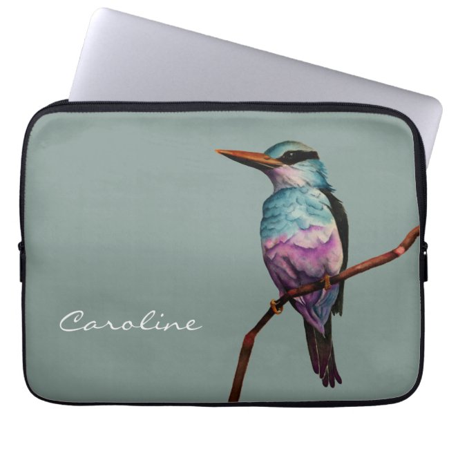 Cotton Candy Color Bird Painting Laptop Sleeve