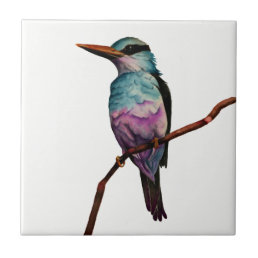Cotton Candy Color Bird Painting Tile