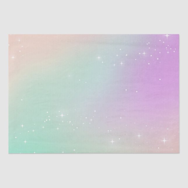 Cotton candy color star sparkle cute rainbow  tissue paper (Front)