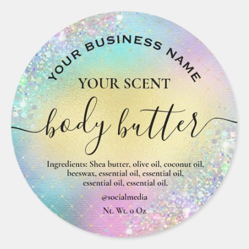 Cotton Candy Colored Gold Body Butter Labels