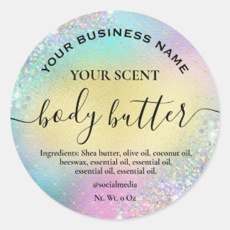 Cotton Candy Colored Gold Body Butter Labels