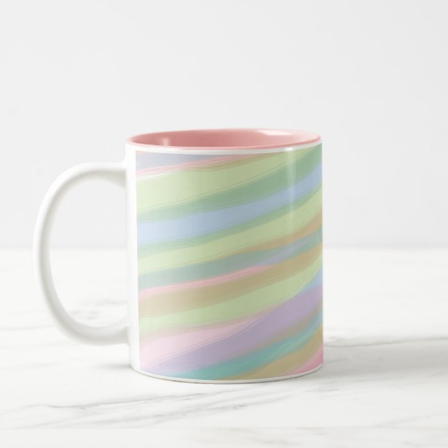 Cotton candy colors striped Mug (Left)