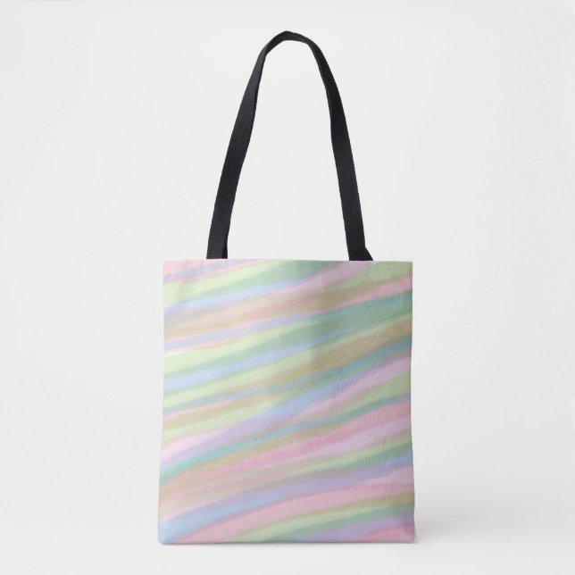 Cotton candy colors striped Tote Bag (Front)