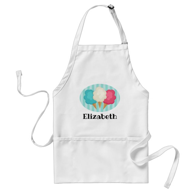 Cotton Candy Cute Personalized Adult Apron (Front)