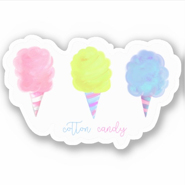 Cotton Candy, Dessert, Treats, Pink cotton candy, Sticker (Front)