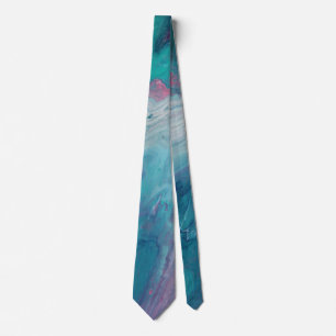 Cotton Candy Dreams Fluid Art Neck Tie