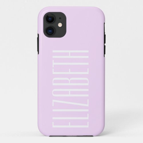 Cotton Candy Dreams Solid Color  Minimalist Name iPhone 11 Case