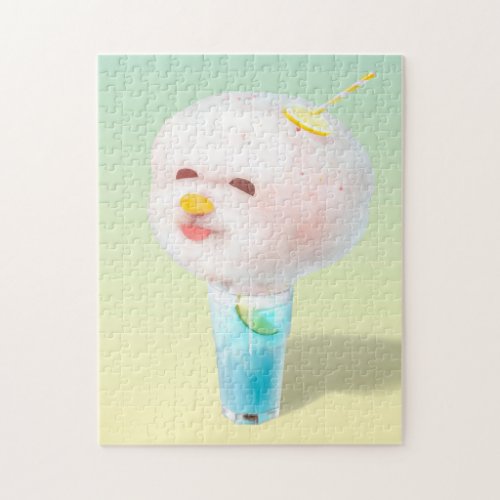 Cotton Candy Drink Portrait Jigsaw Puzzle