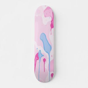 Cotton Candy Drip Aesthetic Paint Art Design Skateboard