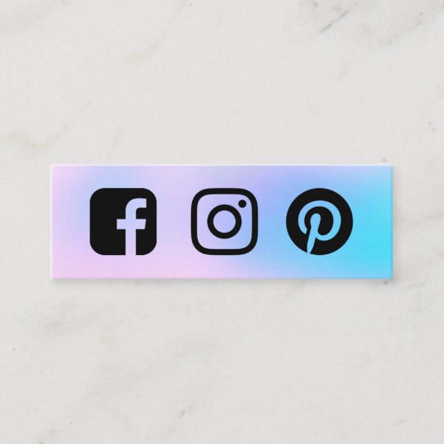 Cotton Candy Facebook Instagram Pinterest Mini Business Card (Front)