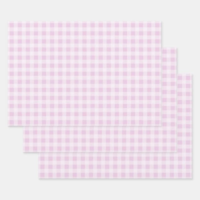 Cotton Candy Gingham Wrapping Paper Sheets (Set)