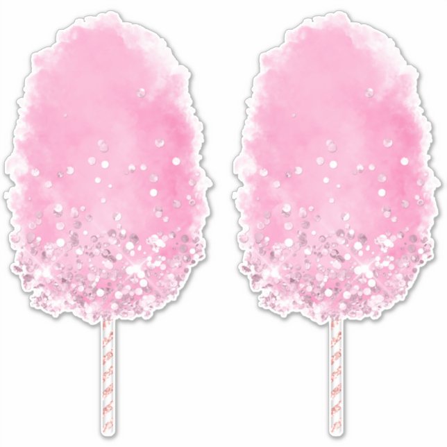 Cotton candy glitter cute pink girly sticker (Front)