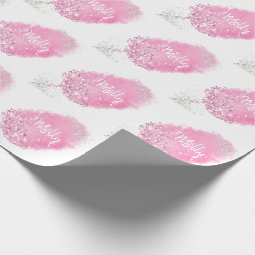 Cotton candy glitter cute pink girly wrapping paper
