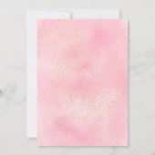 Cotton candy glitter pink watercolor baby shower invitation (Back)