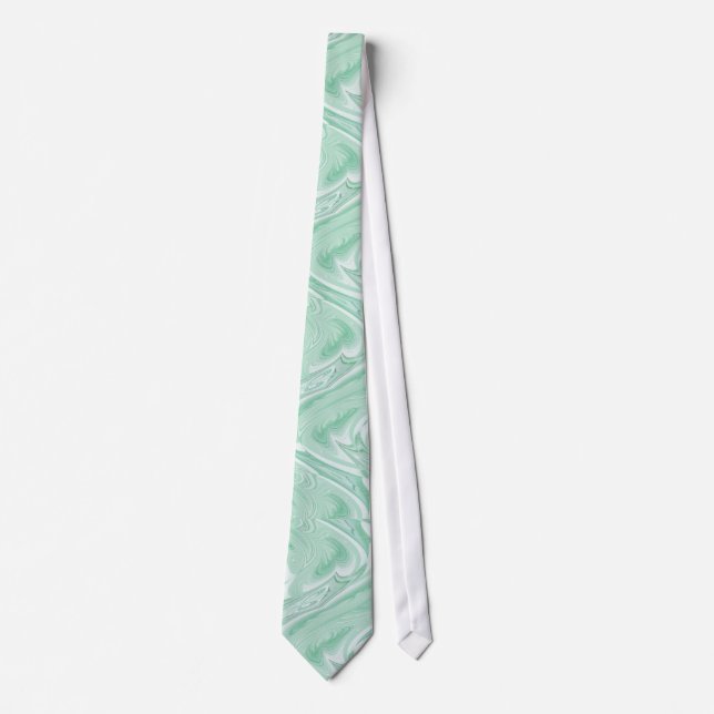 Cotton Candy Green Abstract Tie (Front)