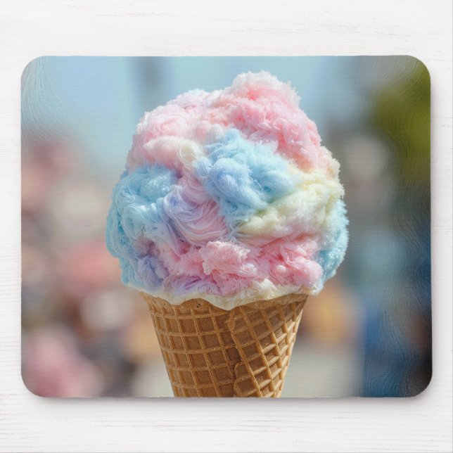 Cotton Candy in a Waffle Cone Mouse Pad (Front)