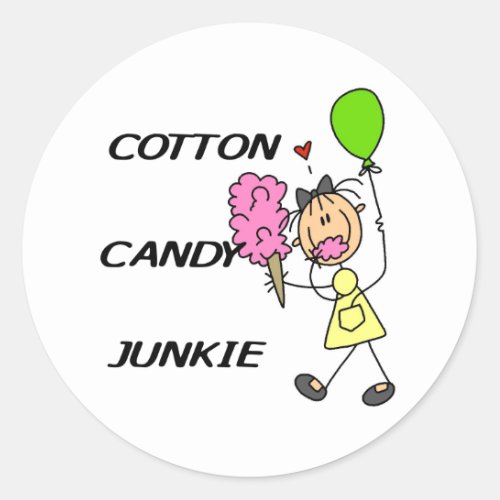 Cotton Candy Junkie Classic Round Sticker