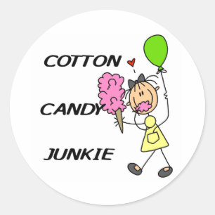 Cotton Candy Junkie Classic Round Sticker