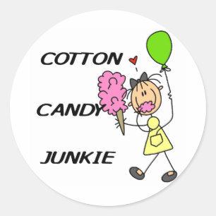 Cotton Candy Junkie Tshirts and Gifts Classic Round Sticker