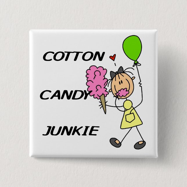 Cotton Candy Junkie Tshirts and Gifts Pinback Button (Front)